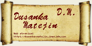 Dušanka Matejin vizit kartica